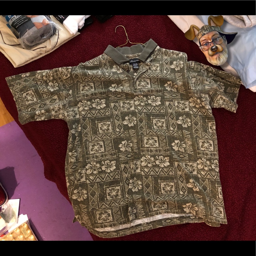 No Boundaries Mens patterned Polo Shirt Size L